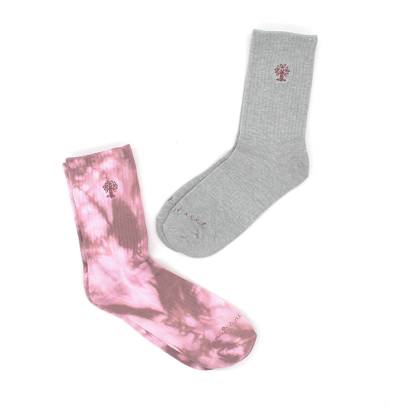 2PK Crew Socks, Tie Dye + Solid