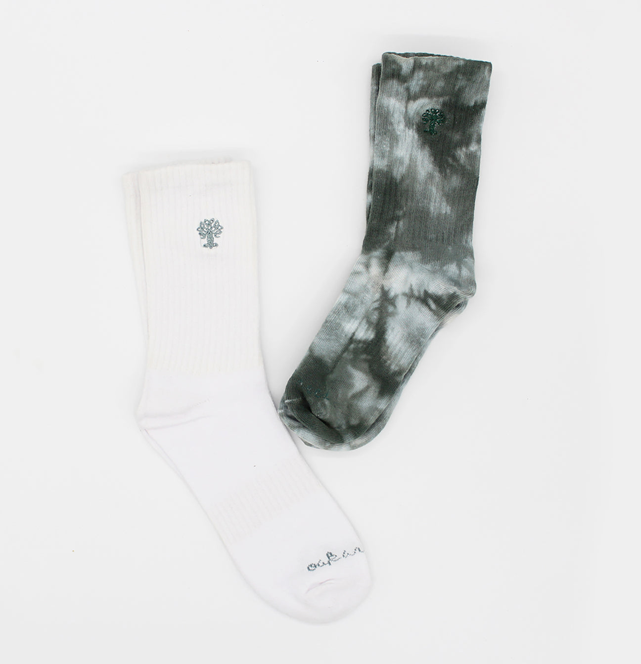 2PK Crew Socks, Tie Dye + Solid