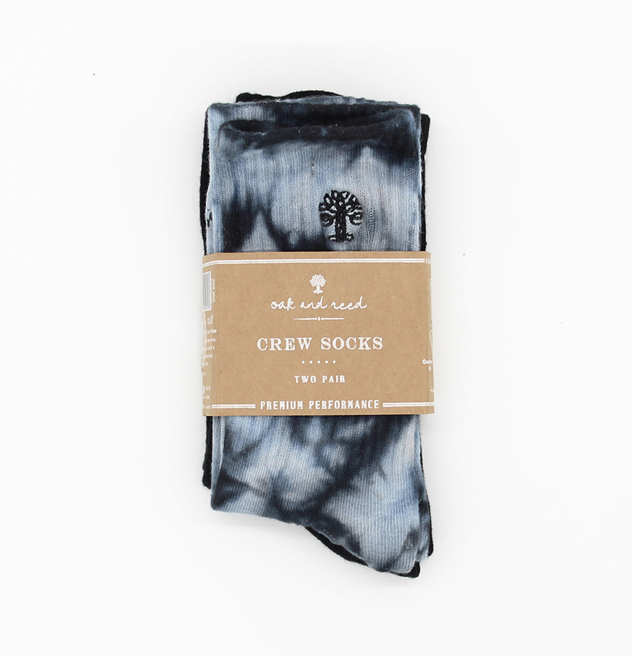 2PK Crew Socks, Tie Dye + Solid