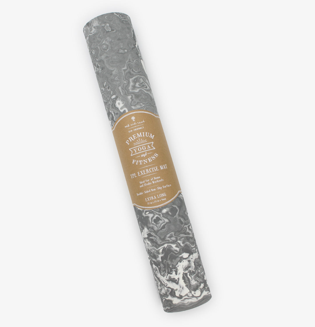 Extra-Long Eco-Friendly Marbled Yoga Mat