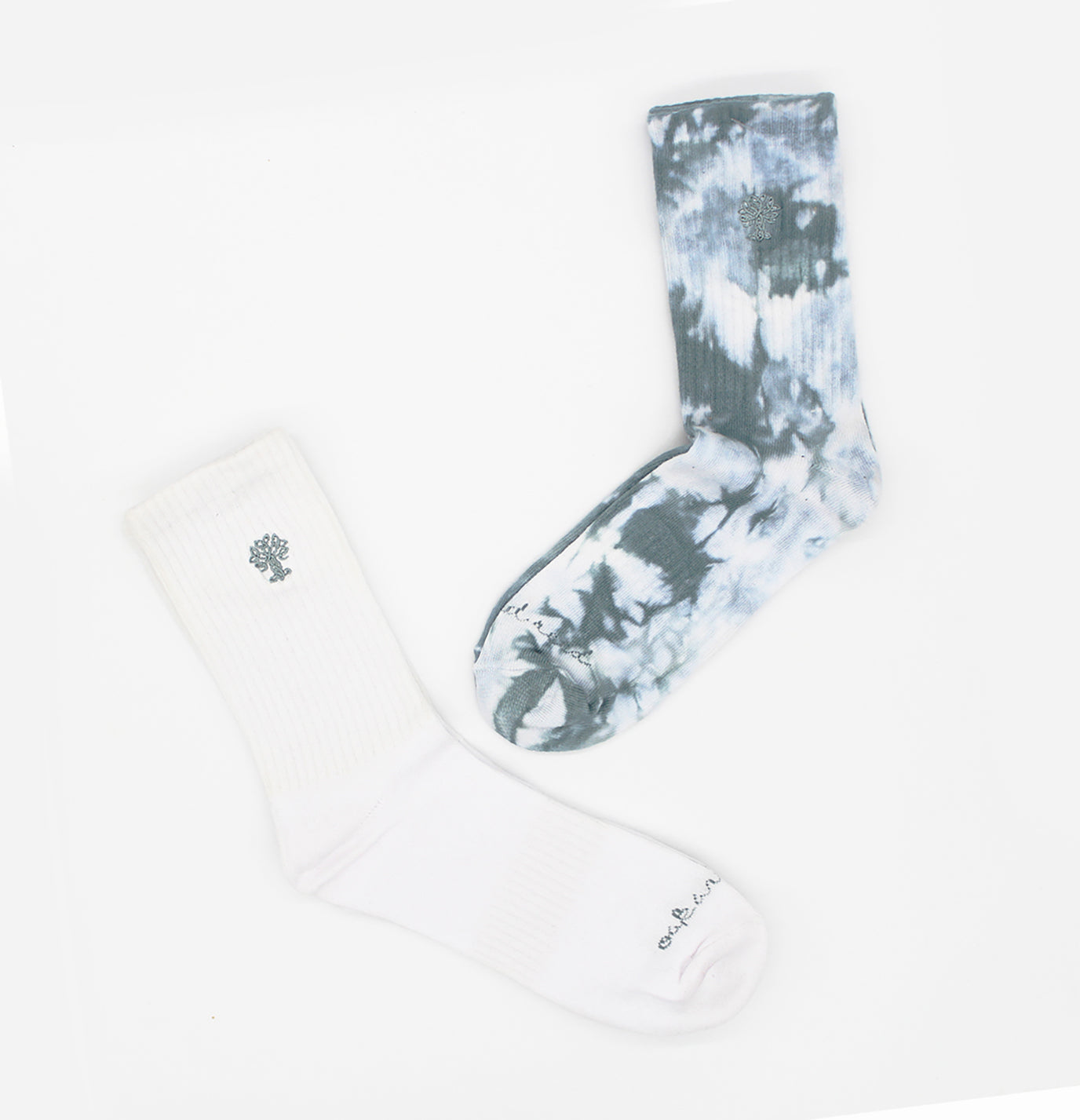 2PK Crew Socks, Tie Dye + Solid