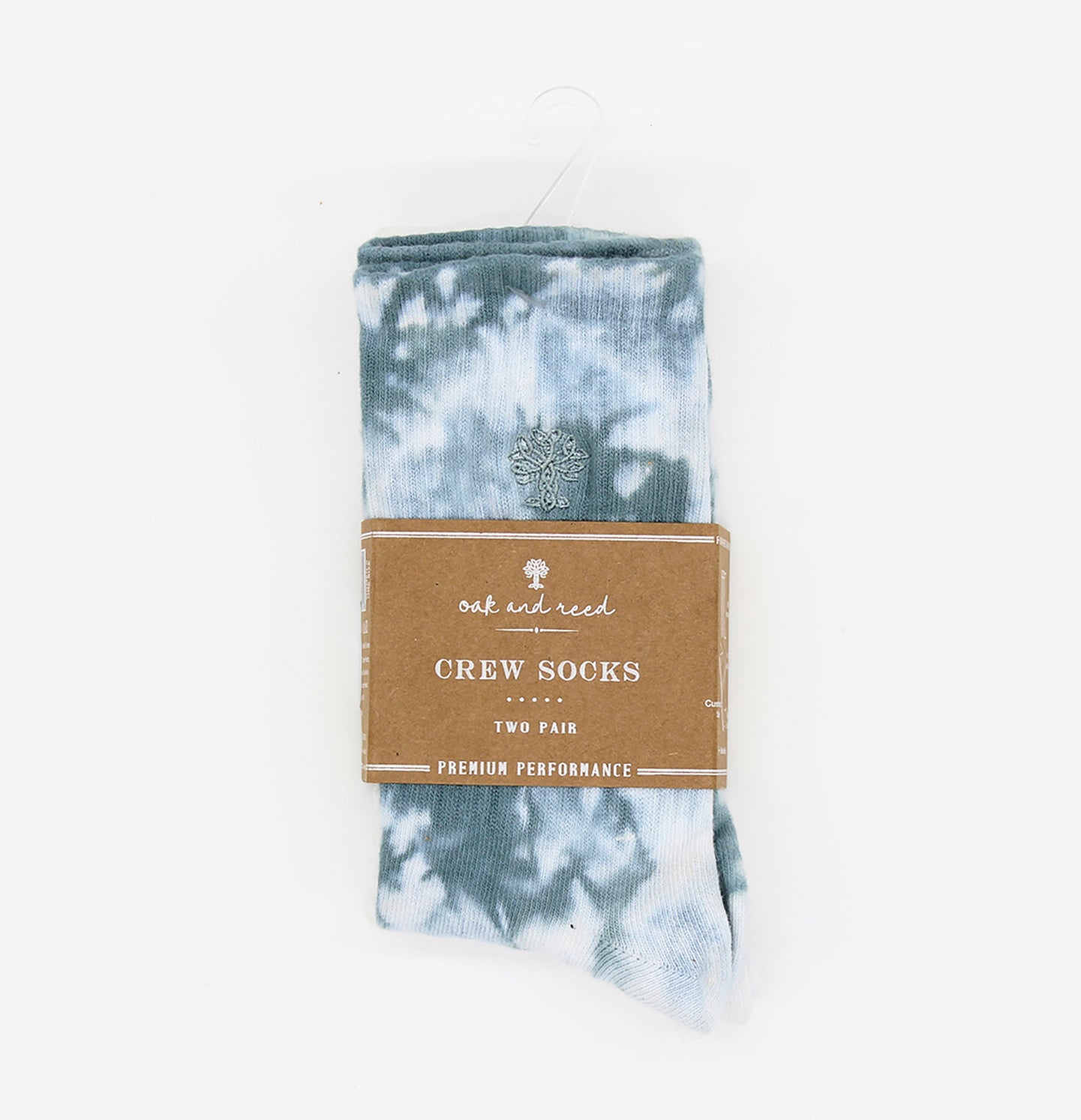 2PK Crew Socks, Tie Dye + Solid