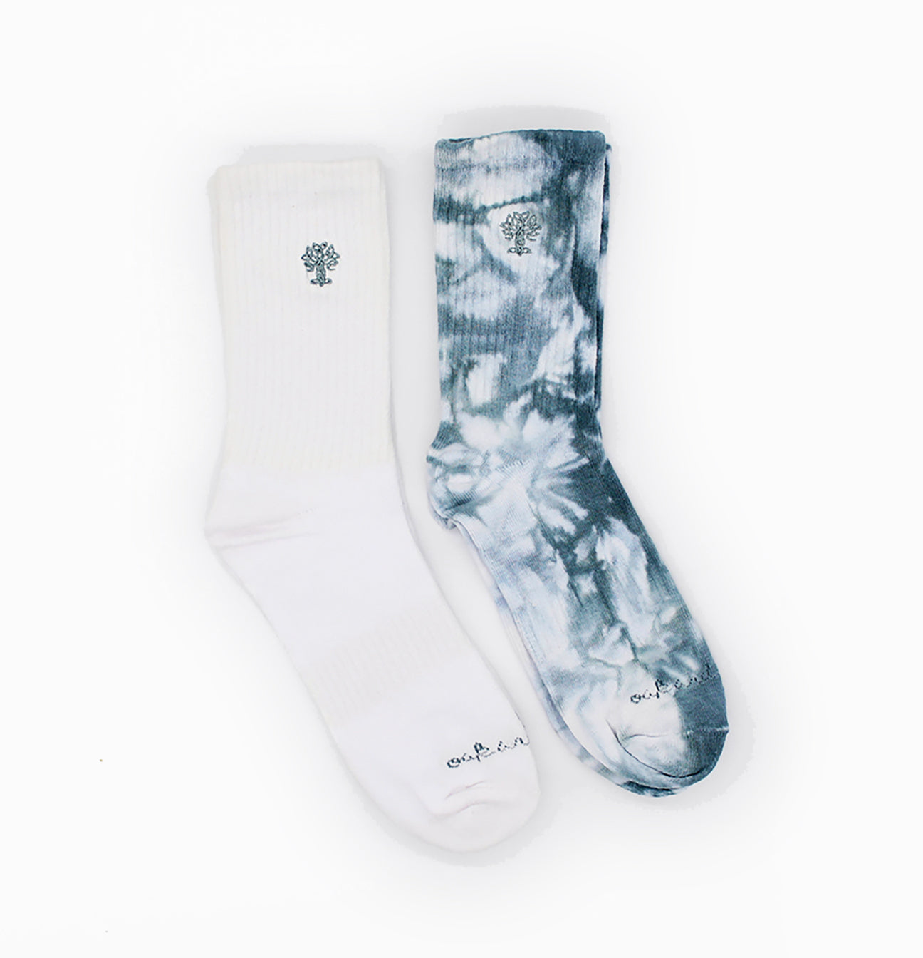 2PK Crew Socks, Tie Dye + Solid