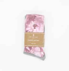 2PK Crew Socks, Tie Dye + Solid