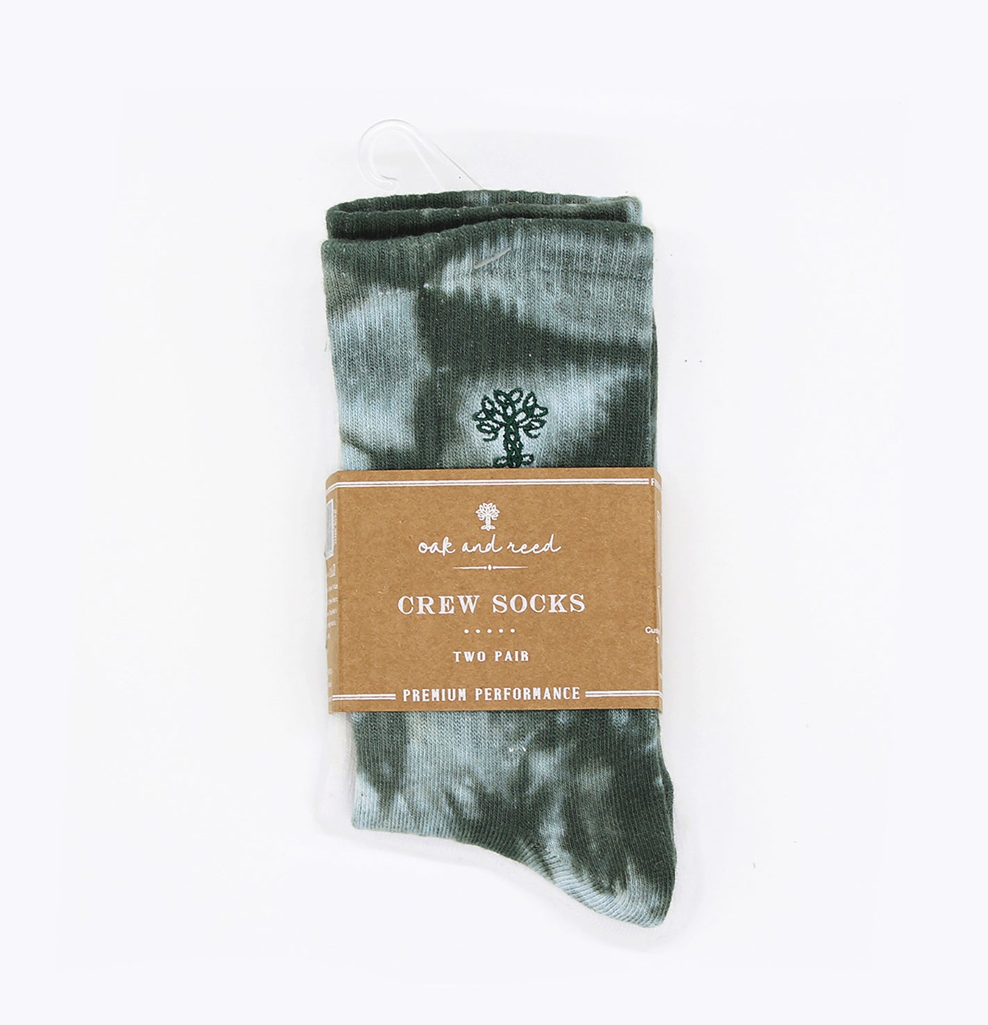 2PK Crew Socks, Tie Dye + Solid