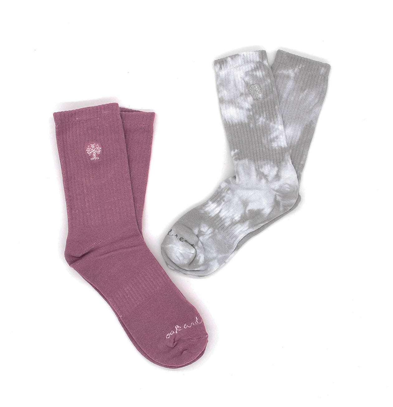 2PK Crew Socks, Tie Dye + Solid