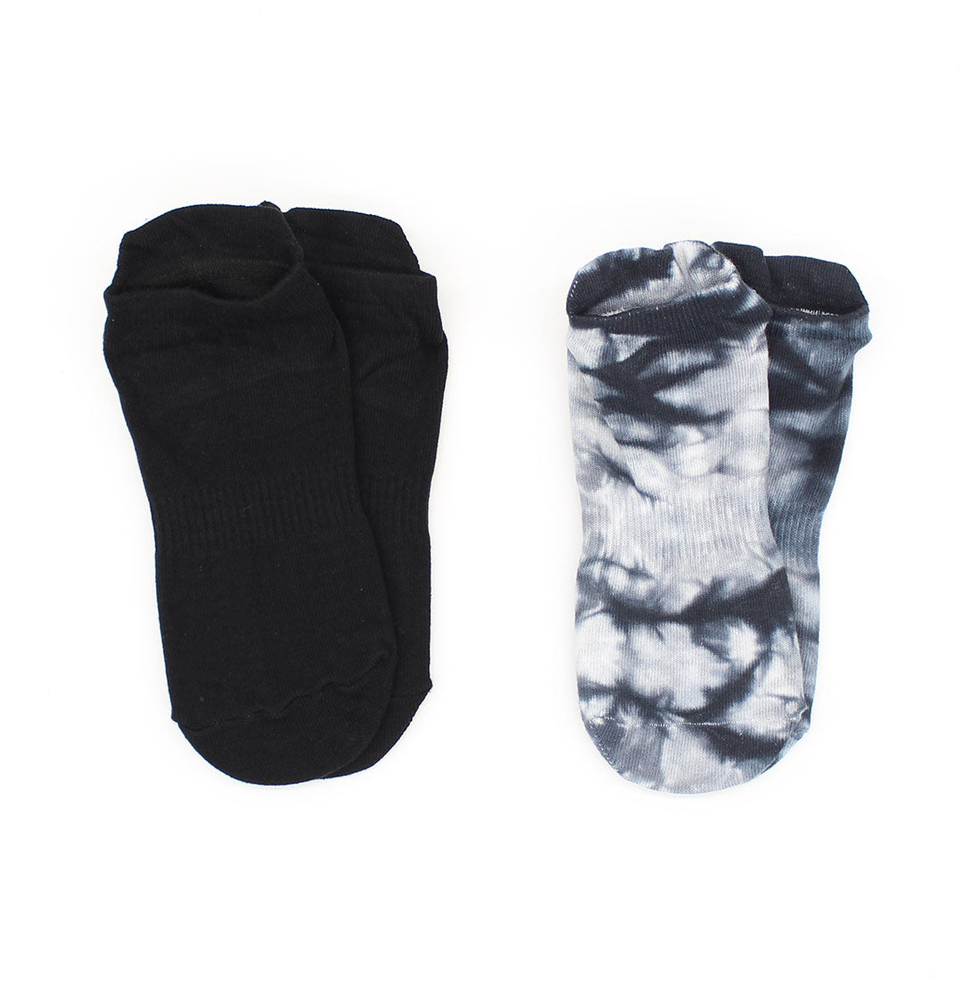 2PK Get-a-Grip Studio Socks, Tie Dye + Solid