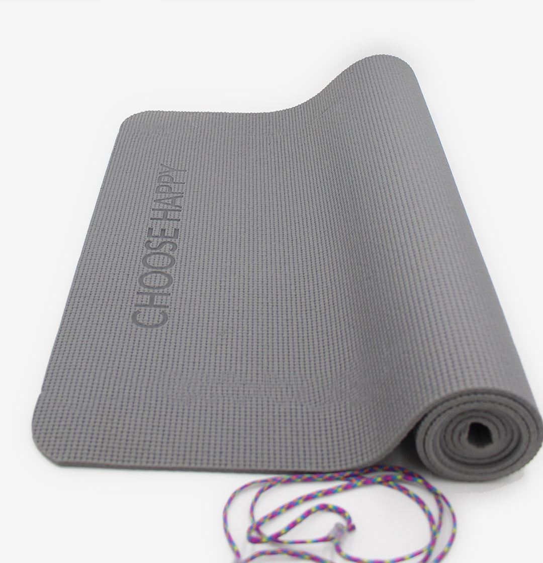 Inspirational Embossed Premium Yoga Mat with Carry Rope (6mm)